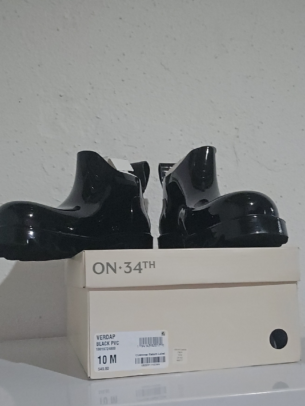 ON·34TH Women's Black PVC Winter Rain Boots - Verdap